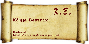 Kónya Beatrix névjegykártya