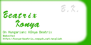 beatrix konya business card